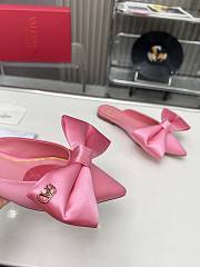 Kitlife Valentino Garavani Bow Satin Mules Pink - 6