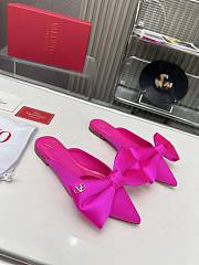 Kitlife Valentino Garavani Bow Satin Mules Fuchsia - 1