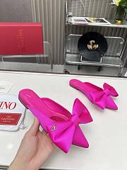 Kitlife Valentino Garavani Bow Satin Mules Fuchsia - 5