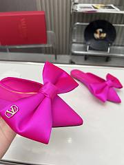Kitlife Valentino Garavani Bow Satin Mules Fuchsia - 6