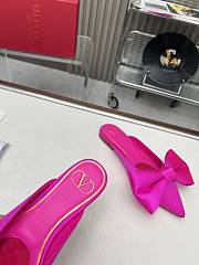 Kitlife Valentino Garavani Bow Satin Mules Fuchsia - 2
