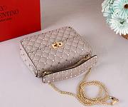Kitlife Valentino Garavani Rockstud Spike Bag Grey 23x16x6.5cm - 6