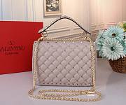 Kitlife Valentino Garavani Rockstud Spike Bag Grey 23x16x6.5cm - 3