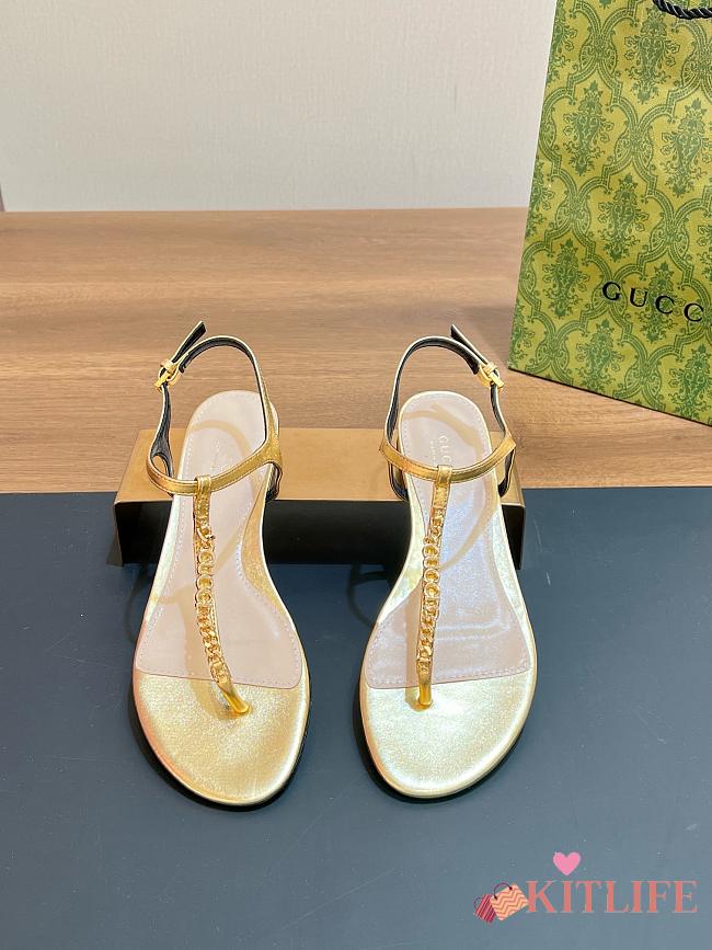 Kitlife Gucci Signoria Thong Sandals Gold - 1