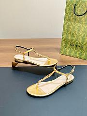Kitlife Gucci Signoria Thong Sandals Gold - 6