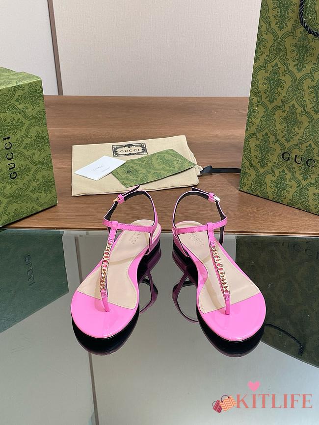 Kitlife Gucci Signoria Thong Sandals Pink - 1