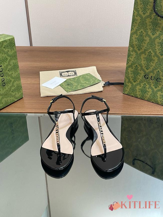Kitlife Gucci Signoria Thong Sandals Black - 1