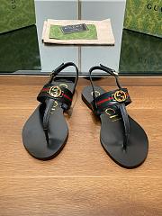 Kitlife Gucci Interlocking G Web Sandals Black - 4