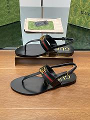 Kitlife Gucci Interlocking G Web Sandals Black - 6