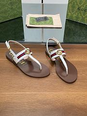 Kitlife Gucci Interlocking G Web Sandals Brown & White - 1