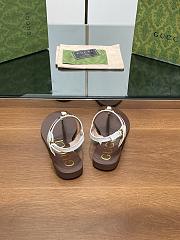 Kitlife Gucci Interlocking G Web Sandals Brown & White - 6