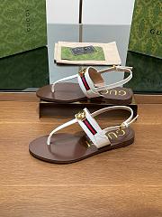 Kitlife Gucci Interlocking G Web Sandals Brown & White - 3