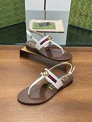 Kitlife Gucci Interlocking G Web Sandals Brown & White - 4
