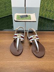 Kitlife Gucci Interlocking G Web Sandals Brown & White - 2