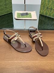 Kitlife Gucci Interlocking G Web Sandals Brown & Beige - 1