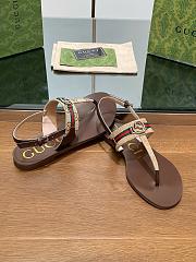 Kitlife Gucci Interlocking G Web Sandals Brown & Beige - 6