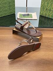 Kitlife Gucci Interlocking G Web Sandals Brown & Beige - 5