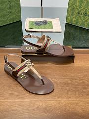 Kitlife Gucci Interlocking G Web Sandals Brown & Beige - 4