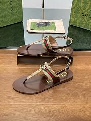 Kitlife Gucci Interlocking G Web Sandals Brown & Beige - 2