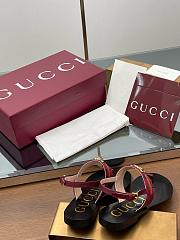 Kitlife Gucci Interlocking G Web Sandals Black & Red - 2