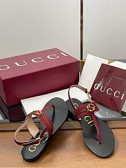 Kitlife Gucci Interlocking G Web Sandals Black & Red - 4