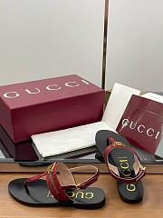 Kitlife Gucci Interlocking G Web Sandals Black & Red - 5