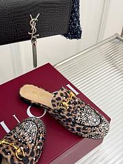 Kitlife Gucci Classic Horsebit Rhinestone Leopard Slippers - 6