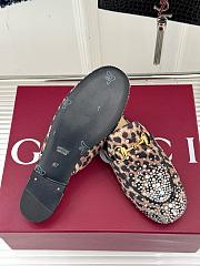 Kitlife Gucci Classic Horsebit Rhinestone Leopard Slippers - 5