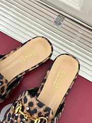 Kitlife Gucci Classic Horsebit Rhinestone Leopard Slippers - 4