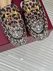 Kitlife Gucci Classic Horsebit Rhinestone Leopard Slippers - 3