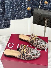 Kitlife Gucci Classic Horsebit Rhinestone Leopard Slippers - 2