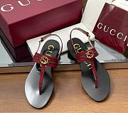 Kitlife Gucci Interlocking G Web Sandals Black & Red - 1