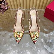 Kitlife Valentino Little Cherry V Buckle High-heeled Sandals Brown - 1