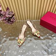 Kitlife Valentino Little Cherry V Buckle High-heeled Sandals Brown - 6