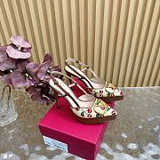 Kitlife Valentino Little Cherry V Buckle High-heeled Sandals Brown - 5