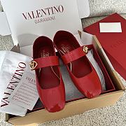 Kitlife Valentino Garavani Ballerines Mary Jane Flats Red Patent Leather  - 1