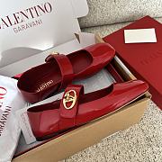 Kitlife Valentino Garavani Ballerines Mary Jane Flats Red Patent Leather  - 5