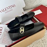 Kitlife Valentino Garavani Ballerines Mary Jane Flats Black Leather  - 5