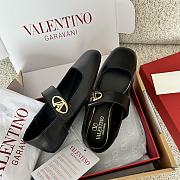 Kitlife Valentino Garavani Ballerines Mary Jane Flats Black Leather  - 4