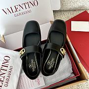Kitlife Valentino Garavani Ballerines Mary Jane Flats Black Leather  - 2