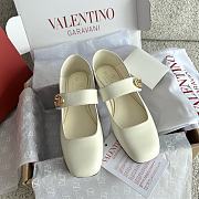 Kitlife Valentino Garavani Ballerines Mary Jane Flats White Leather - 1