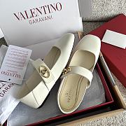 Kitlife Valentino Garavani Ballerines Mary Jane Flats White Leather - 6
