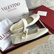 Kitlife Valentino Garavani Ballerines Mary Jane Flats White Leather - 5