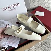 Kitlife Valentino Garavani Ballerines Mary Jane Flats White Leather - 3