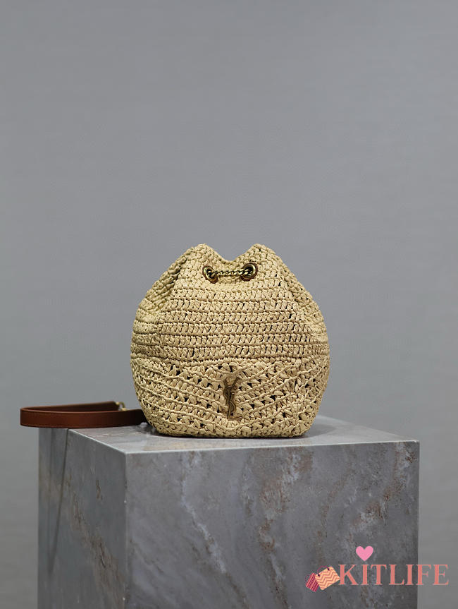 Kitlife Saint Laurent Joe Woven Bag Beige 631052 19x13x13cm - 1