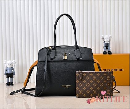 Kitlife Louis Vuitton City Steamer MM Bag Black M12005 30x36x17cm - 1
