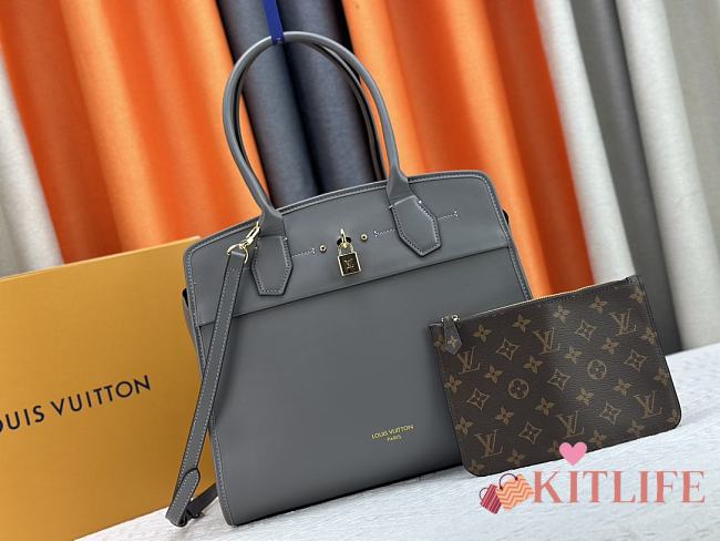Kitlife Louis Vuitton City Steamer MM Bag Grey M12005 30x36x17cm - 1