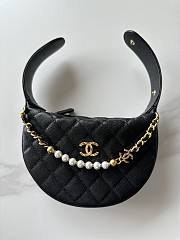 Kitlife Chanel Pouch Black Grained Calfskin Imitation Pearl Gold Tone Metal 19x20x4cm - 5