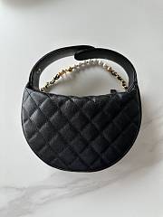Kitlife Chanel Pouch Black Grained Calfskin Imitation Pearl Gold Tone Metal 19x20x4cm - 3