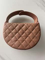 Kitlife Chanel Pouch Brown Grained Calfskin Imitation Pearl Gold Tone Metal 19x20x4cm - 3